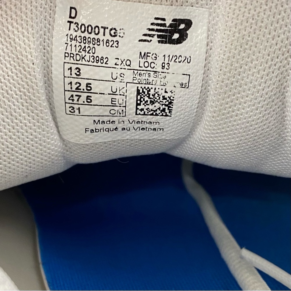 🛑SOLD🛑  new balance turf trainer baseball shoes running gray white size 13 D - Picture 8 of 10